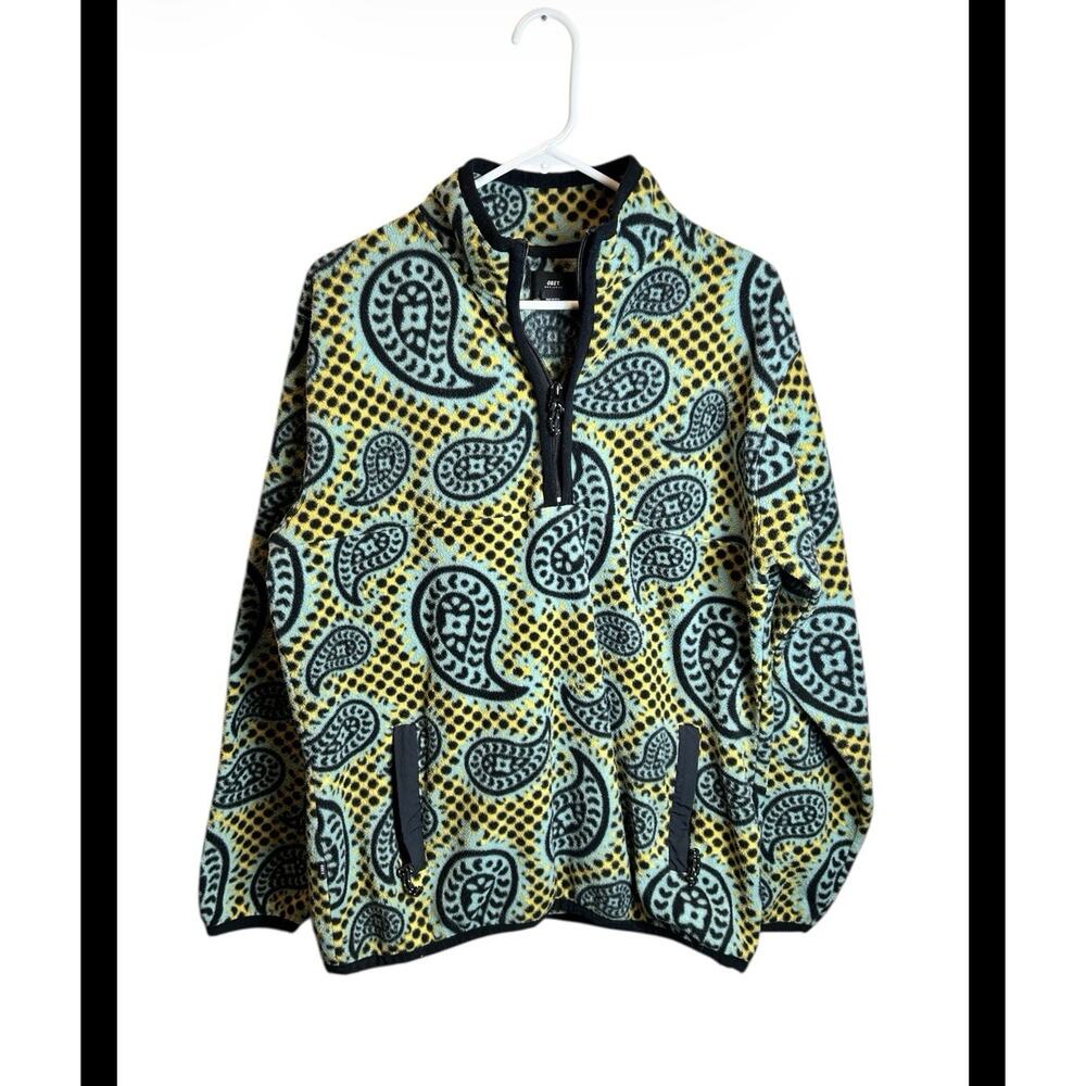 Obey Worldwide Eisley Paisley Half-Zip Fleece Size Large - Picture 1 of 5